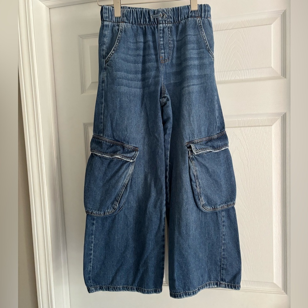 Zara Girl’s Wide Leg Cargo Jeans Size 13-14